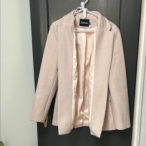 Jackets & Blazers - Women's Pink Herringbone Blazer Jacket